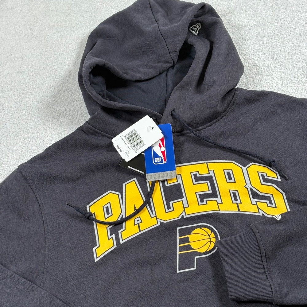 New Era NBA Indiana Pacers Hoodie Mens Large Navy Blue Fleece Sweatshirt